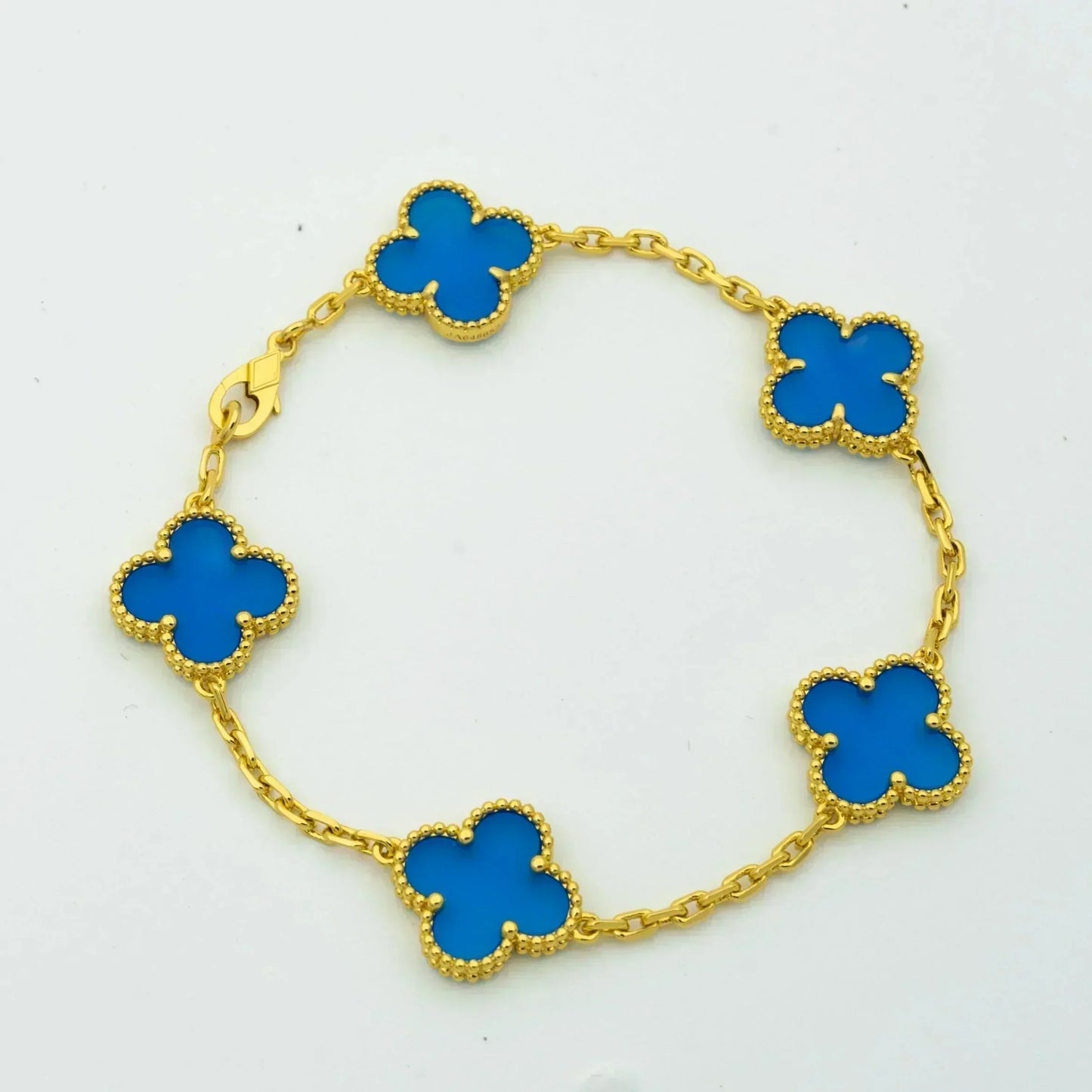 [Clover Jewelrys]CLOVER 5 MOTIFS BLUE AGATE BRACELET