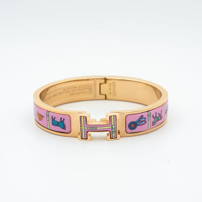 [Clover Jewelrys]H PINK GOLD BRACELET PINK CERAMIC