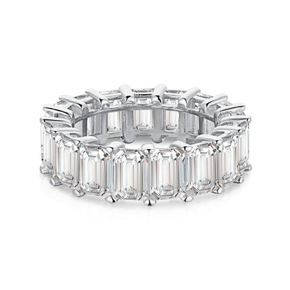 [Clover Jewelrys]0.75 Carat Elegant Emerald Cut Tennis Ring