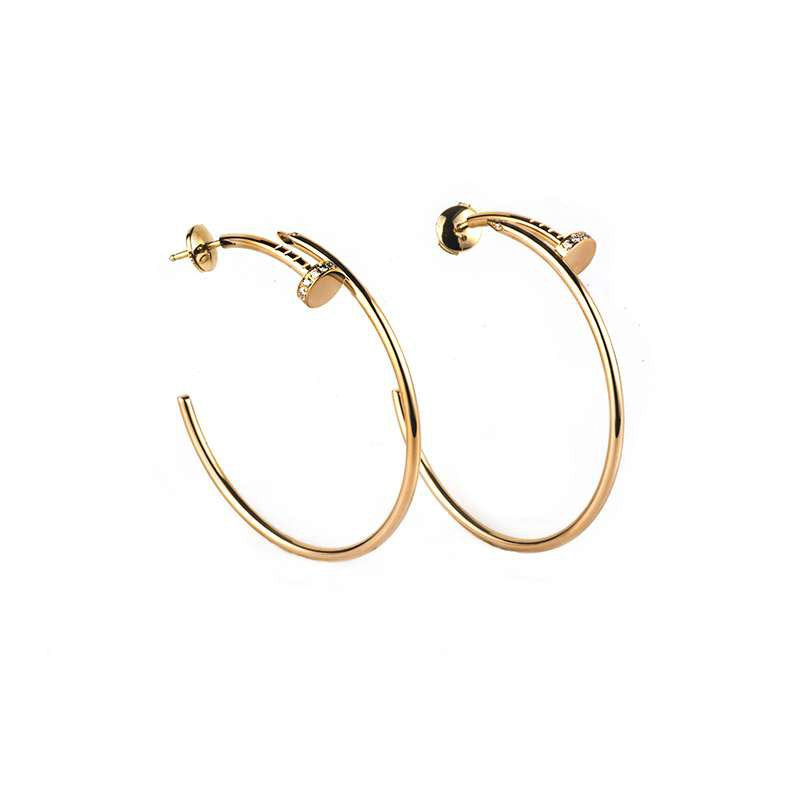 [Clover Jewelrys]JUSTE EARRINGS GOLD DIAMONDS 1.8MM