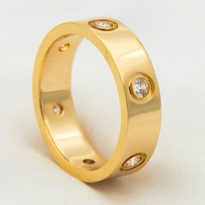 [Clover Jewelrys]LOVE RING 5.5MM 6 DIAMONDS PINK GOLD