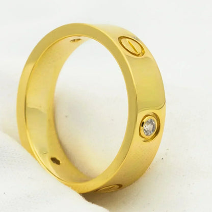 [Clover Jewelrys]LOVE RING 5.5MM 3 DIAMONDS GOLD