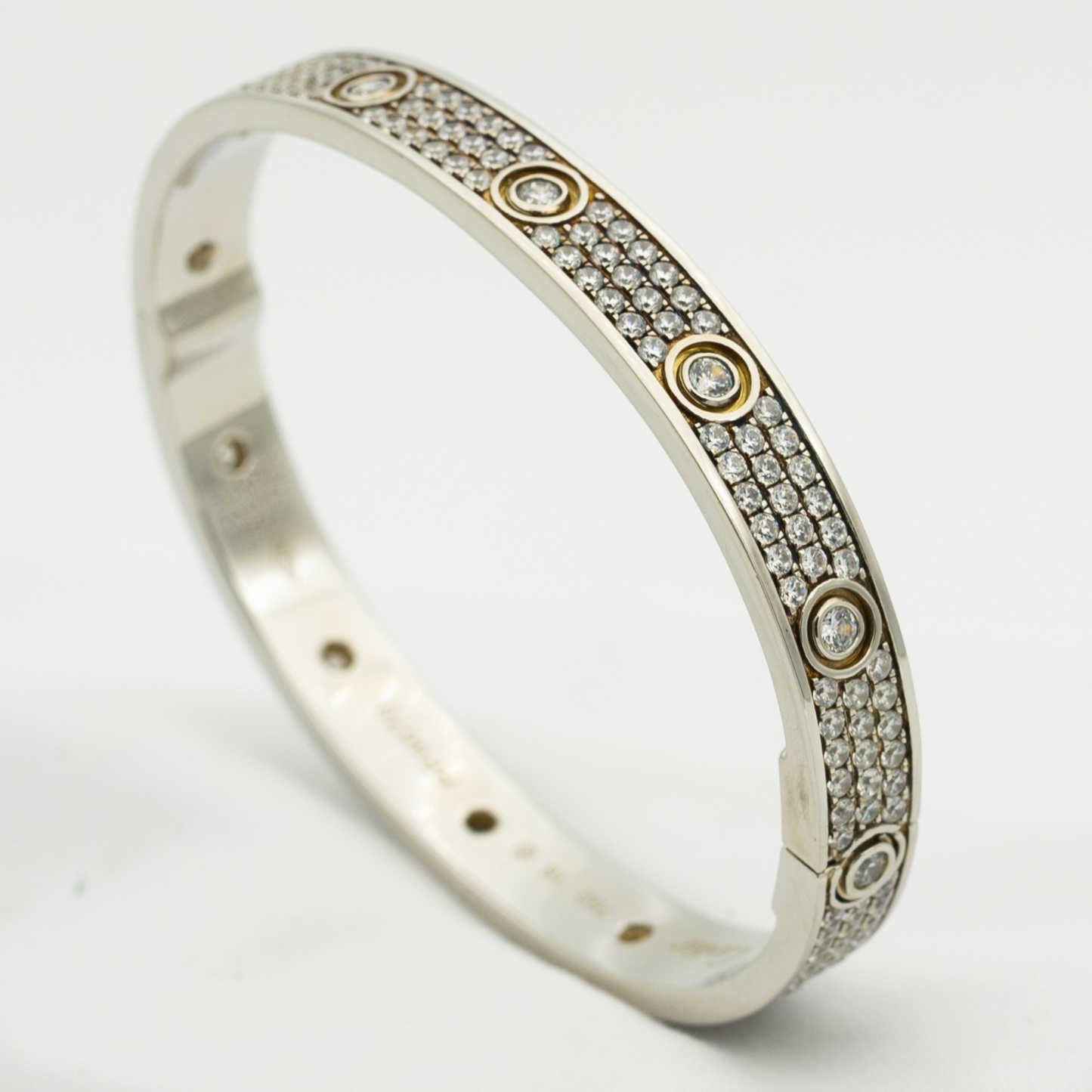 [Clover Jewelrys]LOVE BRACELET 6.1MM DIAMOND-PAVED 10 BIG DIAMONDS