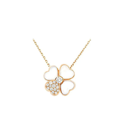 [Clover Jewelrys]CLOVER MOP DIAMOND ROSE GOLD NECKLACE