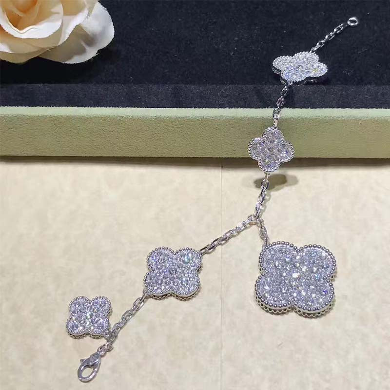 [Clover Jewelrys]CLOVER 6 MOTIFS SILVER DIAMOND BRACELET