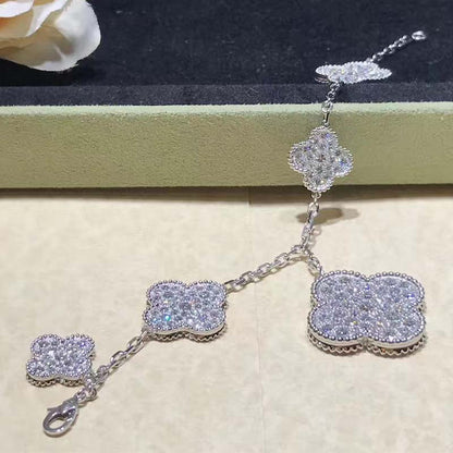 [Clover Jewelrys]CLOVER 6 MOTIFS SILVER DIAMOND BRACELET