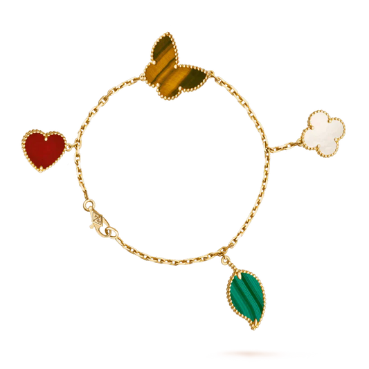 [Clover Jewelrys]LUCKY SPRING 5 MOTIF GOLD BRACELET