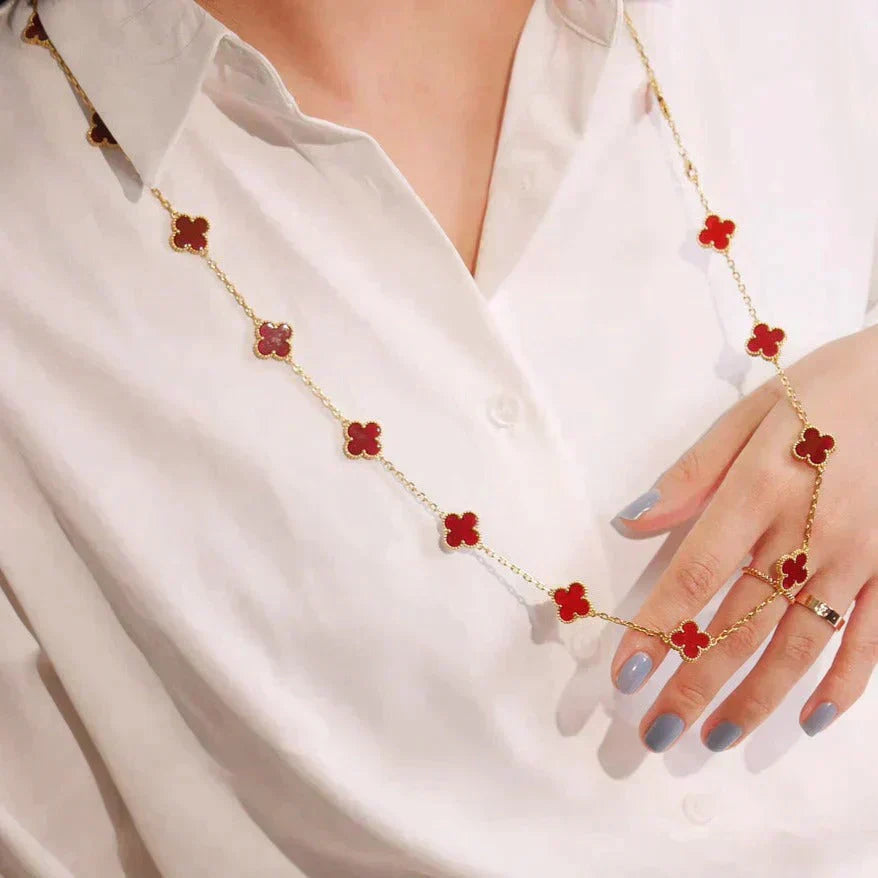 [Clover Jewelrys]CLOVER 20 MOTIFS CARNELIAN NECKLACE