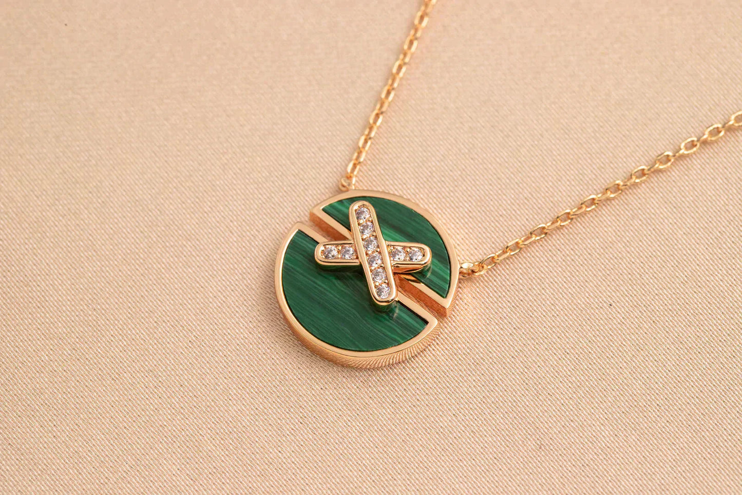 [Clover Jewelrys]JEUX DE ROSE GOLD DIAMOND NECKLACE