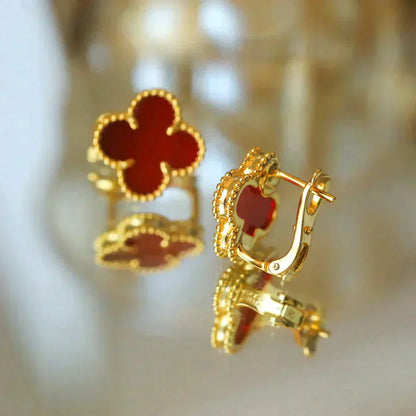 [Clover Jewelrys]CLOVER MEDIUM 1 MOTIFS CARNELIAN  EARRINGS