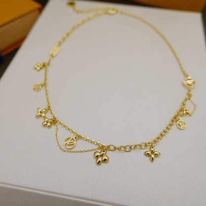 [Clover Jewelrys]BLOOMING SUPPLE NECKLACE BRASS