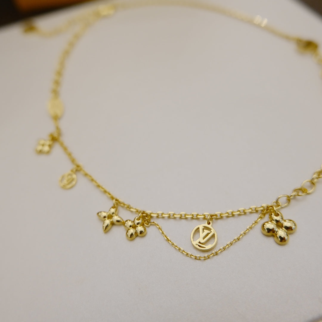 [Clover Jewelrys]BLOOMING SUPPLE NECKLACE BRASS