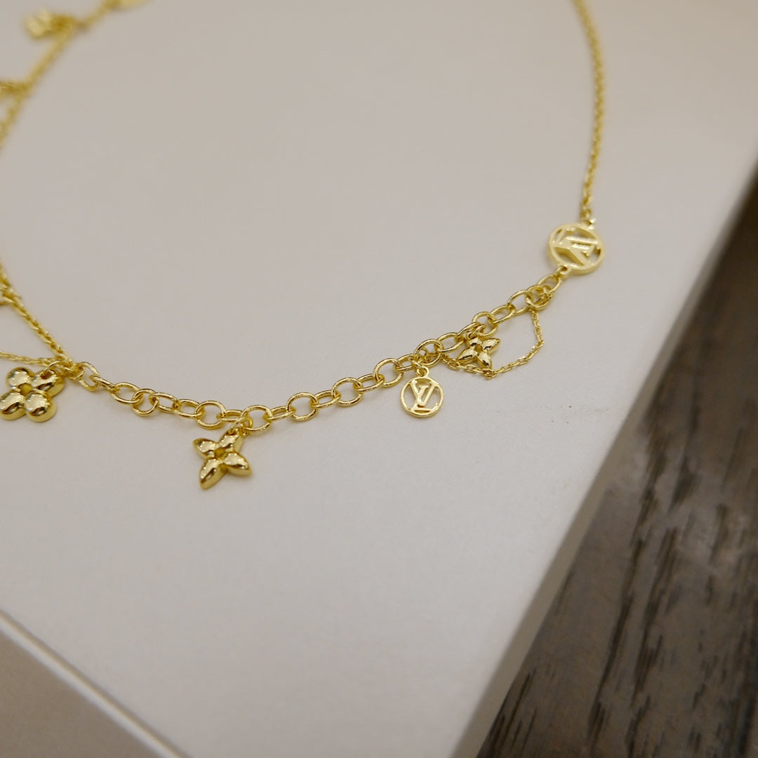 [Clover Jewelrys]BLOOMING SUPPLE NECKLACE BRASS