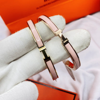 [Clover Jewelrys]CLASSIC HM CLIC  PINK 8MM ENAMEL BRACELET