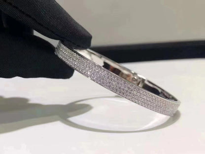 [Clover Jewelrys]HM KELLY BRACELET IN SILVER AND FULL PAVE DIAMOND