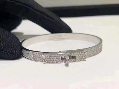 [Clover Jewelrys]HM KELLY BRACELET IN SILVER AND FULL PAVE DIAMOND