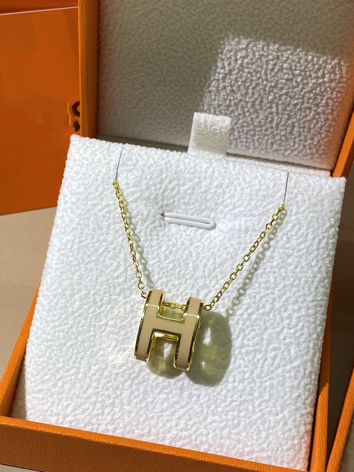 [Clover Jewelrys]HM CLIC YELLOW ENAMEL GOLD NECKLACE