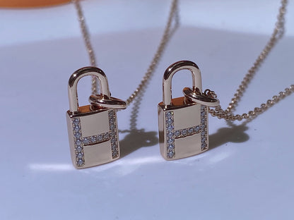 [Clover Jewelrys]HM ADVANCED NICHE LOCK HEAD NECKLACE DIAMONDS