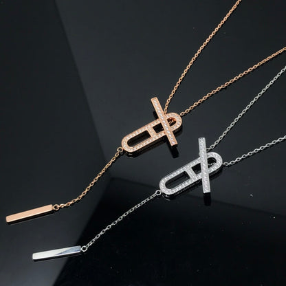 [Clover Jewelrys]HM NECKLACE PLATINUM ROSE GOLD DIAMOND