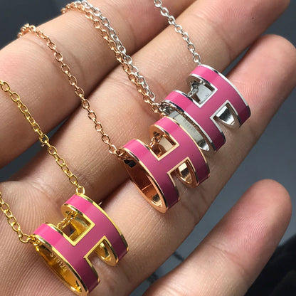 [Clover Jewelrys]H NECKLACE PINK