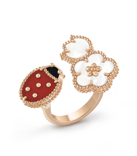 [Clover Jewelrys]LUCKY 3 MOTIF ROSE GOLD RING