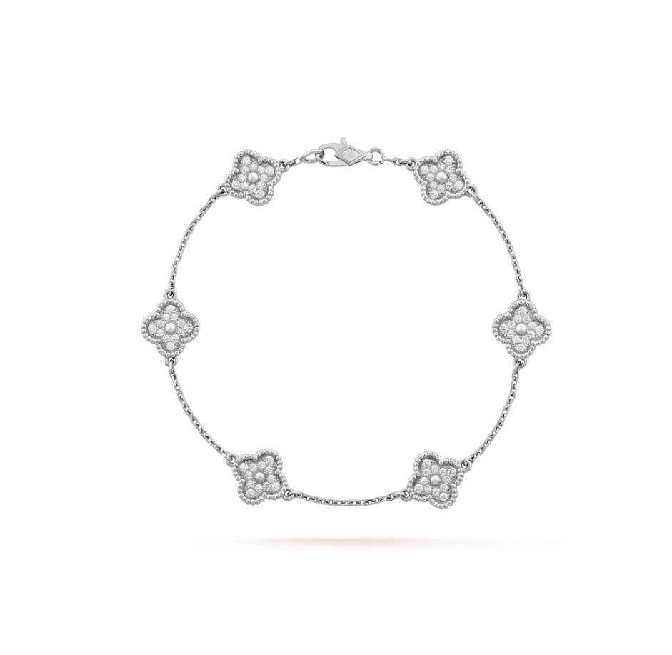 [Clover Jewelrys]CLOVER 6 MOTIF SILVER DIAMOND BRACELET