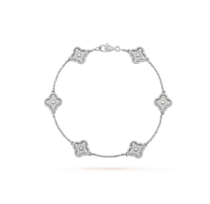 [Clover Jewelrys]CLOVER 6 MOTIF SILVER DIAMOND BRACELET