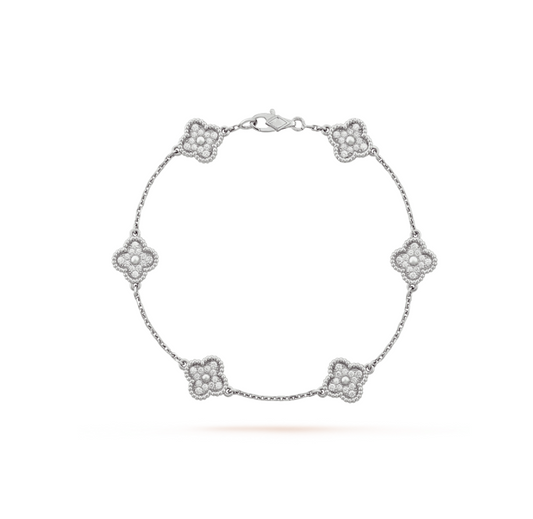 [Clover Jewelrys]CLOVER 6 MOTIF SILVER DIAMOND BRACELET