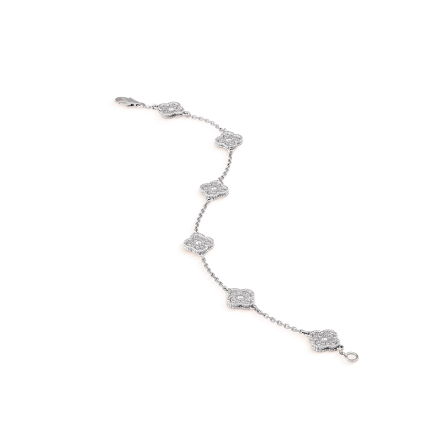 [Clover Jewelrys]CLOVER 6 MOTIF SILVER DIAMOND BRACELET