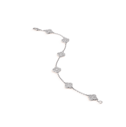 [Clover Jewelrys]CLOVER 6 MOTIF SILVER DIAMOND BRACELET