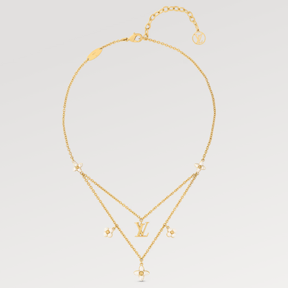 [Clover Jewelrys]FLOWERGRAM GOLD MOP DOUBLE ROW NECKLACE