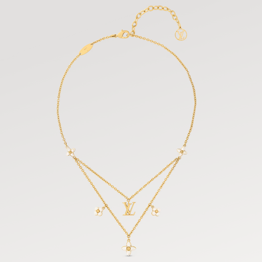 [Clover Jewelrys]FLOWERGRAM GOLD MOP DOUBLE ROW NECKLACE