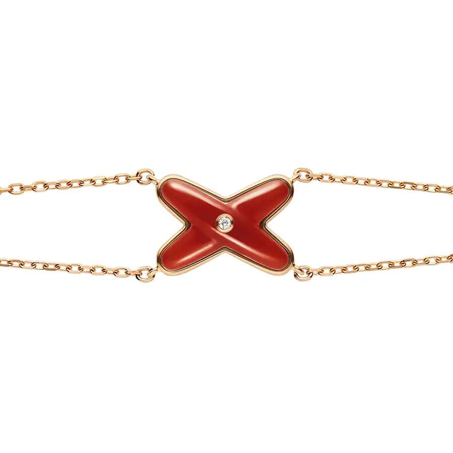 [Clover Jewelrys]JEUX BRACELET CARNELIAN PINK GOLD 1 DIAMOND