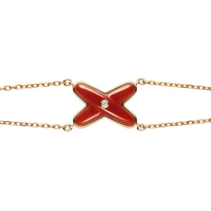 [Clover Jewelrys]JEUX BRACELET CARNELIAN PINK GOLD 1 DIAMOND