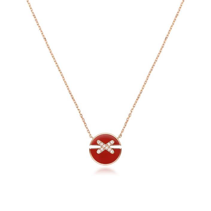 [Clover Jewelrys]JEUX DE ROSE GOLD DIAMOND NECKLACE