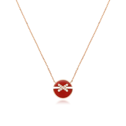 [Clover Jewelrys]JEUX DE ROSE GOLD DIAMOND NECKLACE