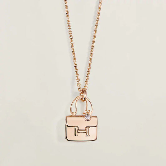 [Clover Jewelrys]AMULETTE PEDANT ROSE GOLD NECKLACE