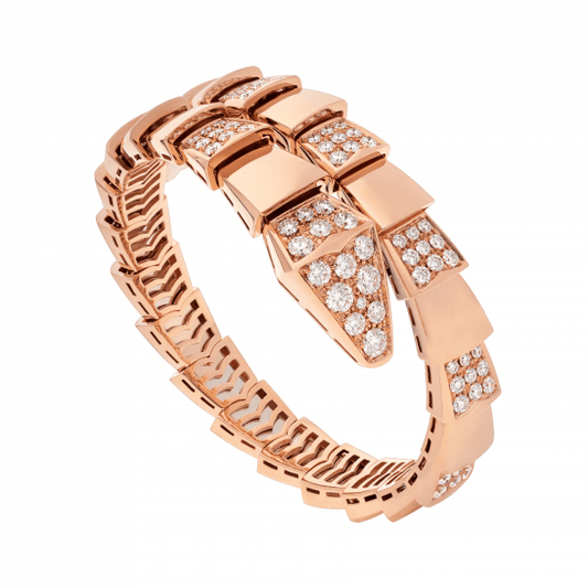 [Clover Jewelrys]SERPENTI WIDE BRACELET PINK GOLD DIAMOND