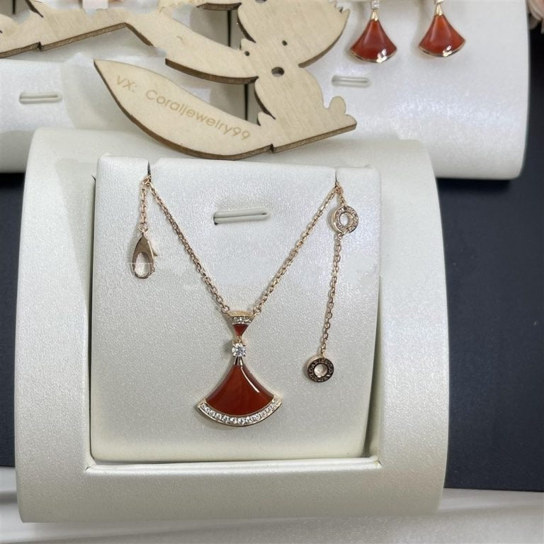 [Clover Jewelrys]DREAM NECKLACE CARNELIAN DIAMOND