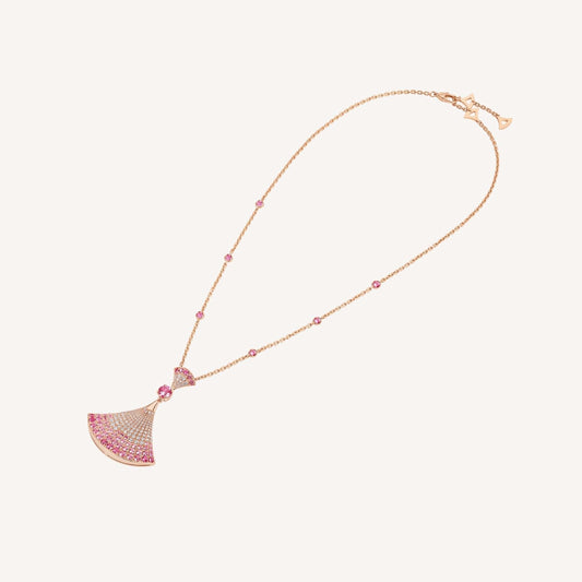 [Clover Jewelrys]DREAM NECKLACK DIAMOND PINK GOLD