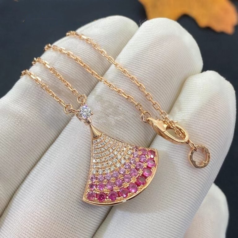 [Clover Jewelrys]DREAM NECKLACE PINK GOLD PINK DIAMOND