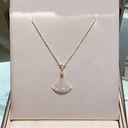 [Clover Jewelrys]DREAM NECKLACE PINK GOLD FULL DIAMOND