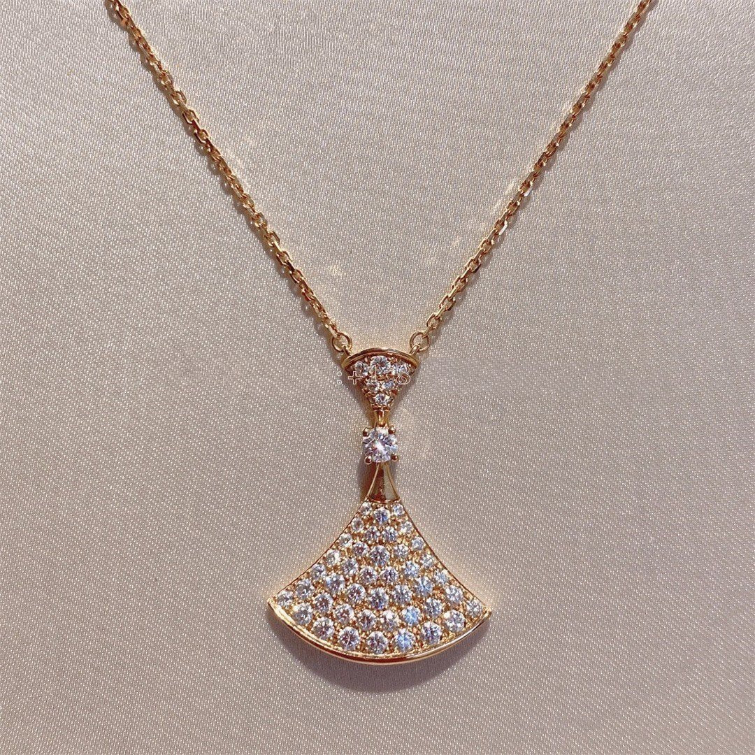 [Clover Jewelrys]DREAM NECKLACE PINK GOLD FULL DIAMOND