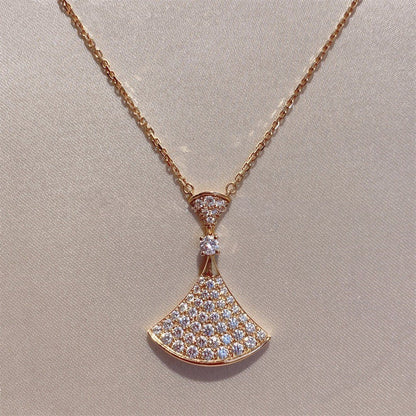 [Clover Jewelrys]DREAM NECKLACE PINK GOLD FULL DIAMOND