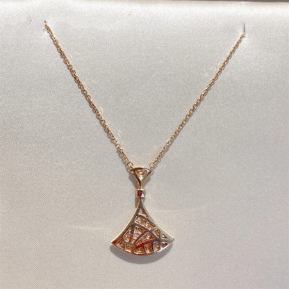 [Clover Jewelrys]DREAM NECKLACE PINK GOLD FULL DIAMOND