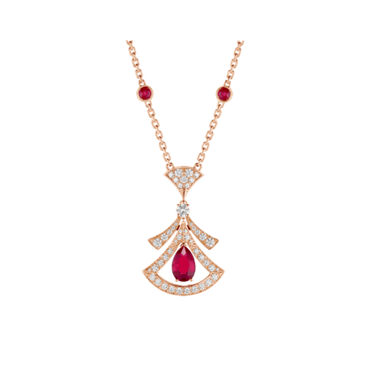 [Clover Jewelrys]DREAM NECKLACE CARNELIAN DIAMOND PINK GOLD