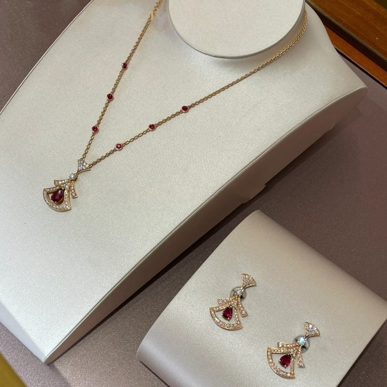 [Clover Jewelrys]DREAM NECKLACE CARNELIAN DIAMOND PINK GOLD