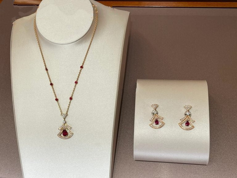 [Clover Jewelrys]DREAM NECKLACE CARNELIAN DIAMOND PINK GOLD