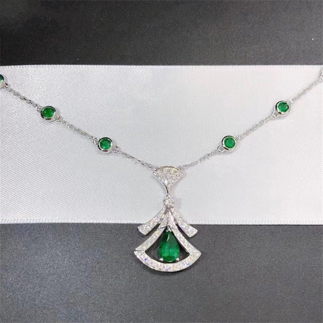 [Clover Jewelrys]DREAM NECKLACE MALACHITE DIAMOND SILVER