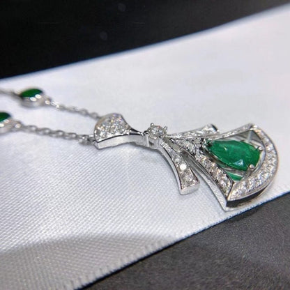 [Clover Jewelrys]DREAM NECKLACE MALACHITE DIAMOND SILVER